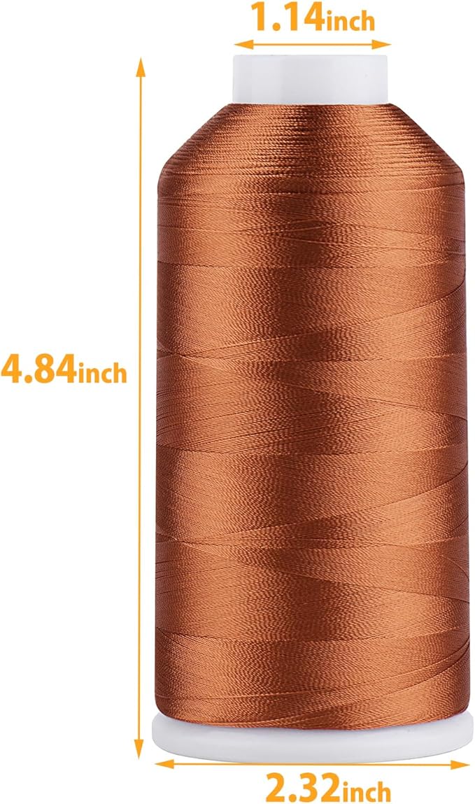 Simthread Rayon Embroidery Thread 5500 Yards, 40wt 100% Rayon Viscose for Commercial and Domestic Machines - Rust 1021