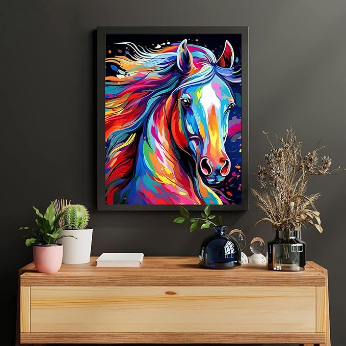cviokrdu Horse Paint by Numbers Kit for Adults - Animals Adult Paint by Number Kits on Canvas, DIY Oil Painting for Gift Home Wall Decor (16x20inch)