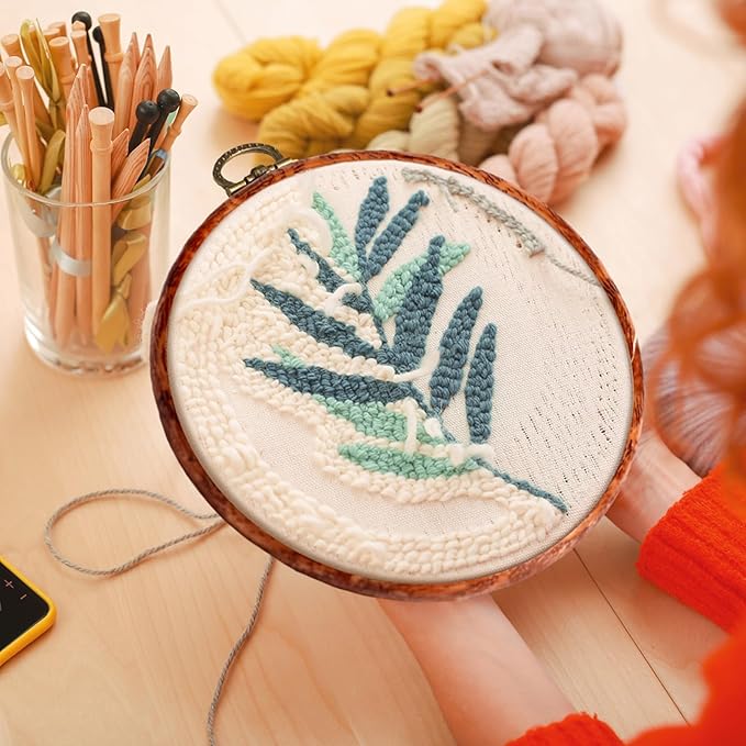 burbell 15 pcs 6 inch round embroidery hoops frame circle rubber hoops ring display cross stitch ornament imitated wood frame kits for spring gifts valentines day craft sewing diy hanging gifts