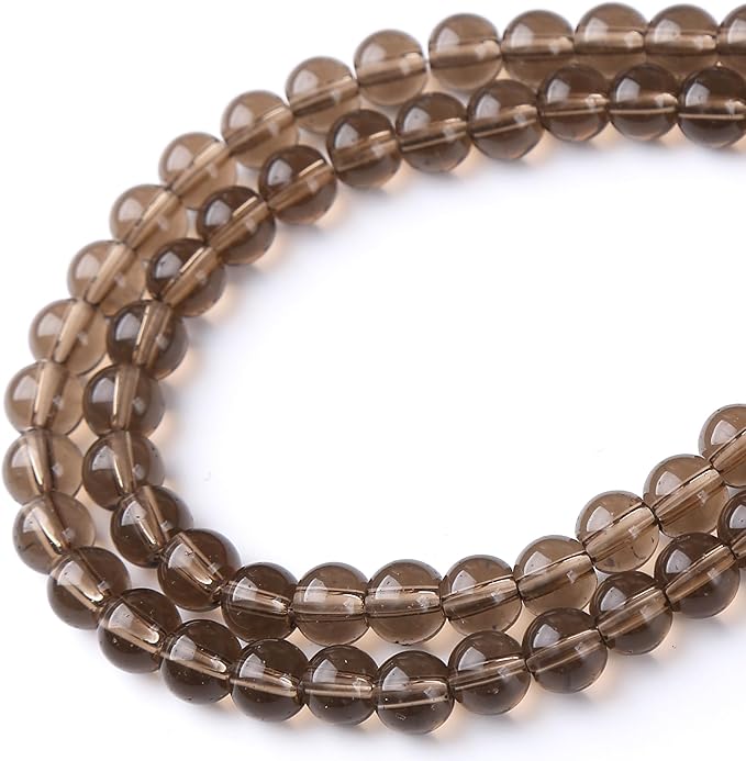 Tawny Glass Stone Beads for Jewelry Making DIY Bracelet Necklace Gemstone Round Crystal 1 Strand 15.5inch 50PCS 8MM