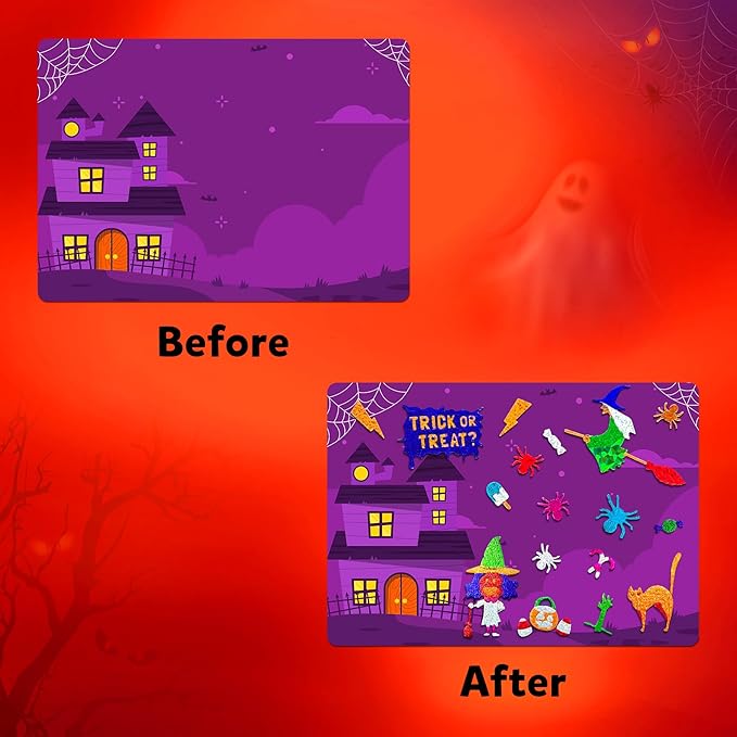 skillmatics foil fun - halloween, no mess art for kids, craft kits, diy creative party activity, trick or treat, gifts for girls & boys ages 4, 5, 6, 7, 8, 9