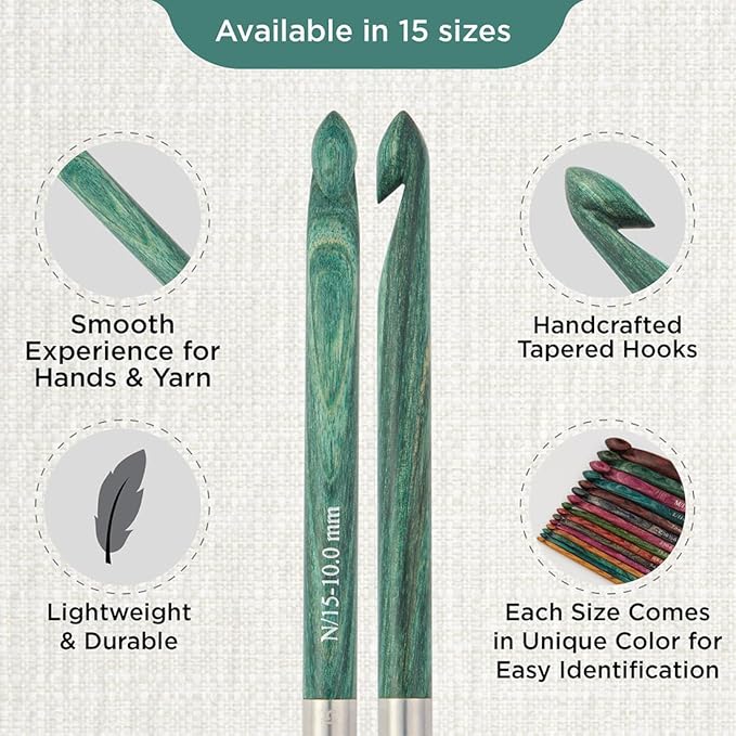 KnitPro Dreamz Afghan/Tunisian Crochet Hook | US Size N (10mm)