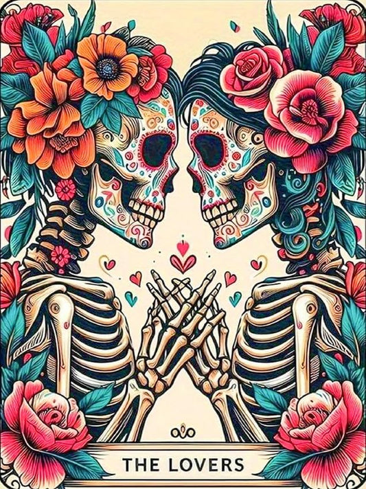 ijbnhd Skull Diamond Painting Kits for Adults 5D Valentine Diamond Art Kits for Adults Full Drill Diamond Painting Lovers Gem Art and Crafts Home Decor 12x16inch
