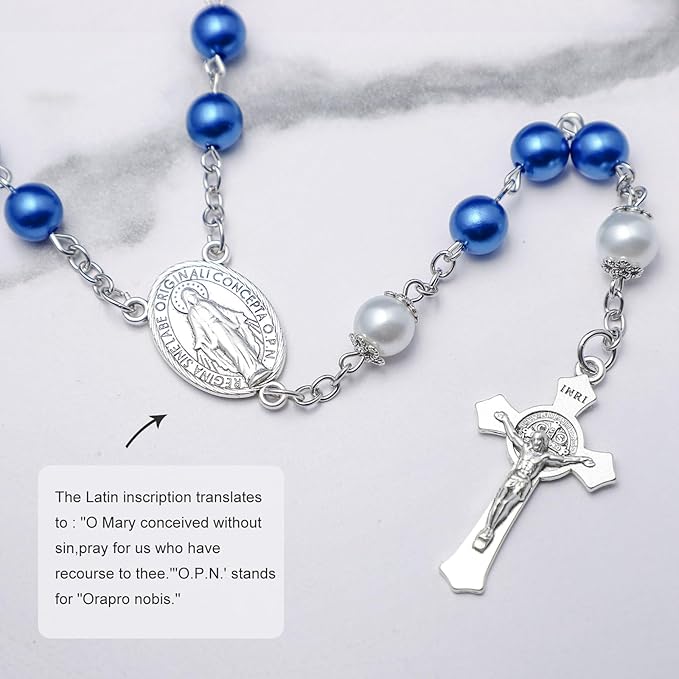 10 Pcs St Benedict Medals Cross Charms and Virgin Mary Rosary Centerpieces for Rosary Making Supplies,Medalla De La Virgen Milagrosa Catolica with Saint Benedict for Necklaces Pendant Rosary Kit