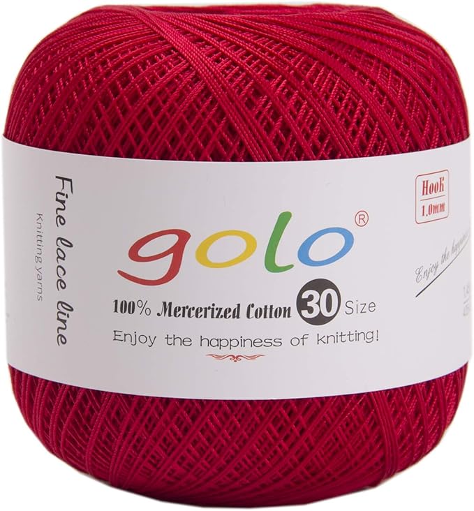 golo Crochet Thread Yarns 100% Cotton Yarn for Knitting Red 756