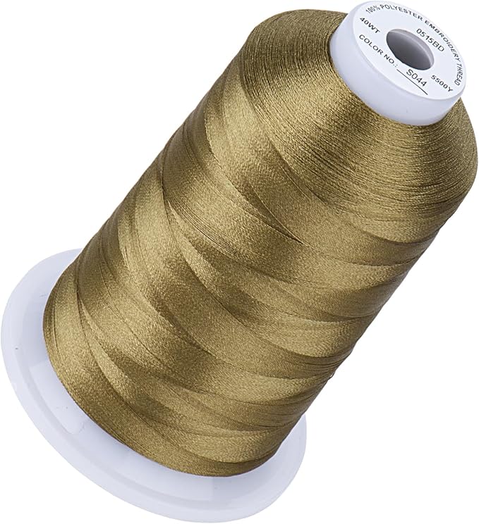 Simthread 5500Yds Embroidery Thread, 5000M High-Yardage 40WT 100% Polyester Thread – 170+ Vivid Colors, High-Speed Rated – Compatible with Brother, Singer, Janome & More - Dark Ivy S044