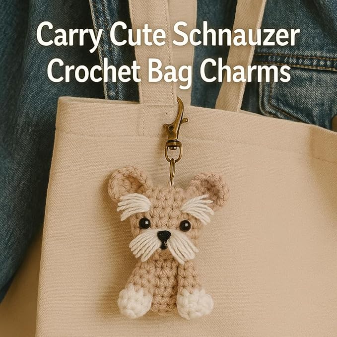 Dog Crochet Kit for Beginners, Learn Crochet Animal Kit, Include Video Tutorial & Manual, Easy Knitting Yarn for Adult, DIY Holiday Birthday Gift Idea(2pack Schnauzer Puppy)