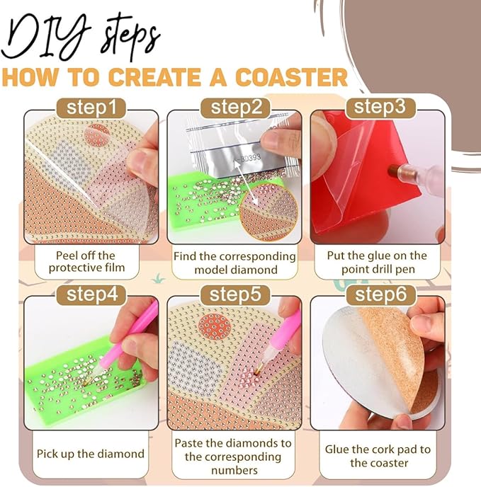 8 Pcs Bohemia Diamond Painting Kits | Diamond Painting Kits with Holder | Diamond Art Coasters for Beginners Adults - Perfect Art Craft Supplies Gift!… (Bohemia)