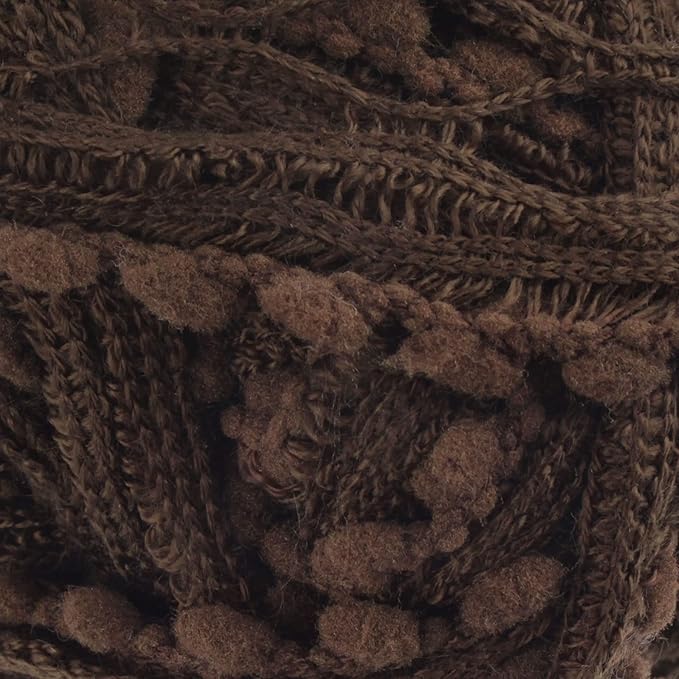 JubileeYarn Fishnet Pom Pom Yarn - 50g Mini Bonbons - Brown - 6 Skeins