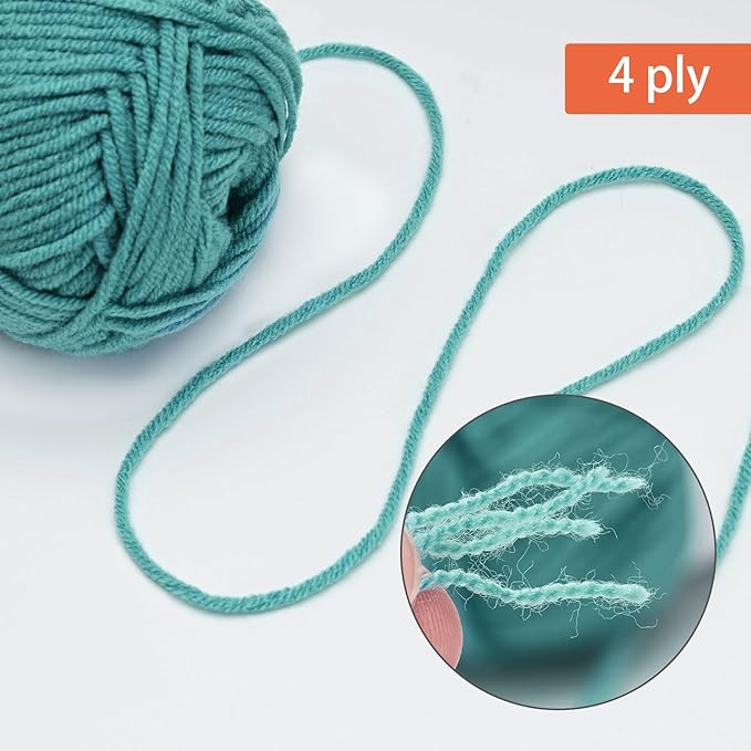 NICEEC 300g Soft Assorted Colors Yarn - Sport Weight,100% Acrylic, 4 Ply, Bonbons Yarn for Crochet & Knit, DIY Project Starter Kit for Kids or Adults(Total 870yds) - Series 16