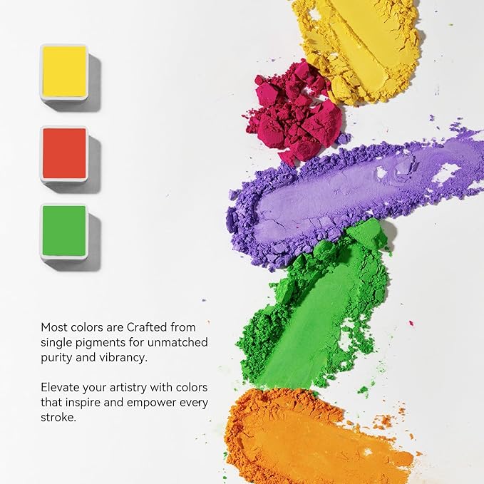 Paul Rubens Watercolor Paint Set Artist Grade, 24 Vivid Floral Colors with Portable Metal Box for Artists, Beginners, Hobbyists, Students
