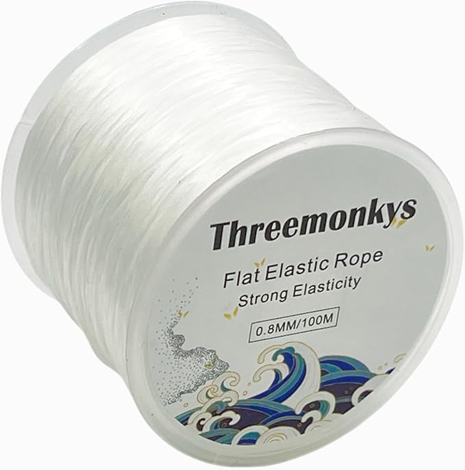 Flat Elastic Line 0.8 mm Elastic Bracelet Rope Bead Rope for String Jewelry Production and Bracelet Production (100 m)