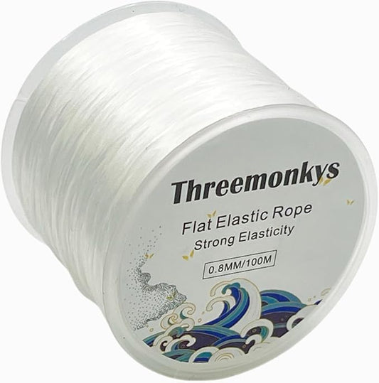 Flat Elastic Line 0.8 mm Elastic Bracelet Rope Bead Rope for String Jewelry Production and Bracelet Production (100 m)