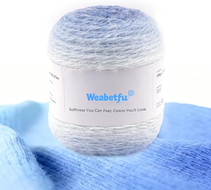 Weabetfu Gradient Cake Yarn for Crocheting & Knitting-Ombre Yarn Cake of 200g/7.05oz.-80% Acrylic,20% Nylon|Light Weight&Soft Crochet Yarns for Scarves,Blankets & Garments-02