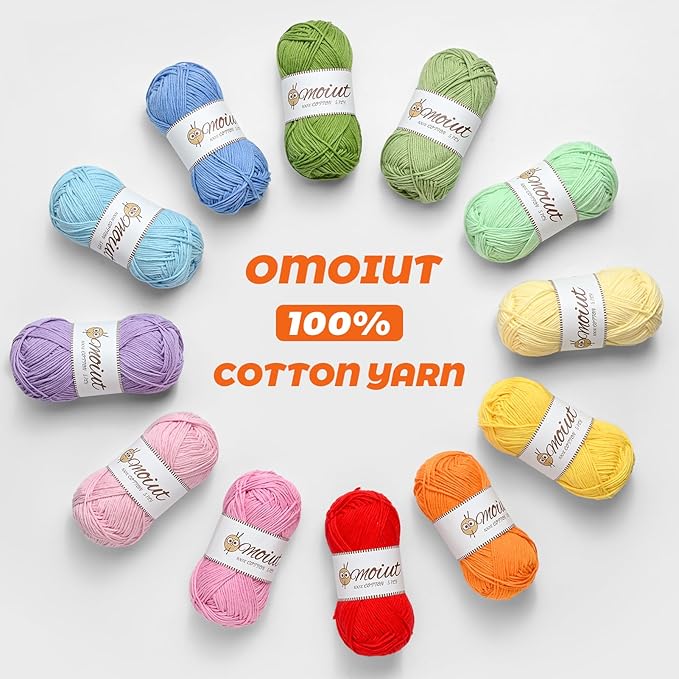 15 Pack 100% Milk Cotton Yarn for Crocheting, 750g/1968.5yd Baby Yarn for Crocheting Soft, Fuzzy 5 Ply Cotton Crochet Amigurumi Yarn for Puzzle/Clothes&Crafts(Set C)