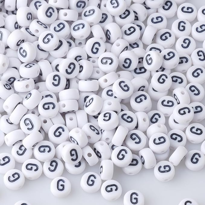 500pcs Letter G Beads Bulk, Letter Beads, Alphabet Bead for Friendship Bracelets, Jewelry Making Supplies,DIY Making Kit
