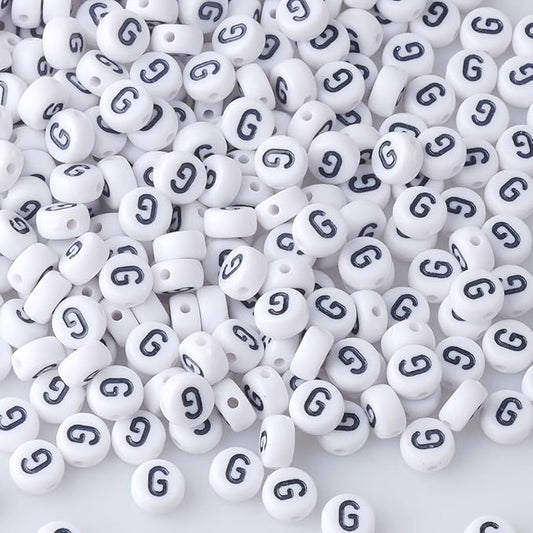 500pcs Letter G Beads Bulk, Letter Beads, Alphabet Bead for Friendship Bracelets, Jewelry Making Supplies,DIY Making Kit