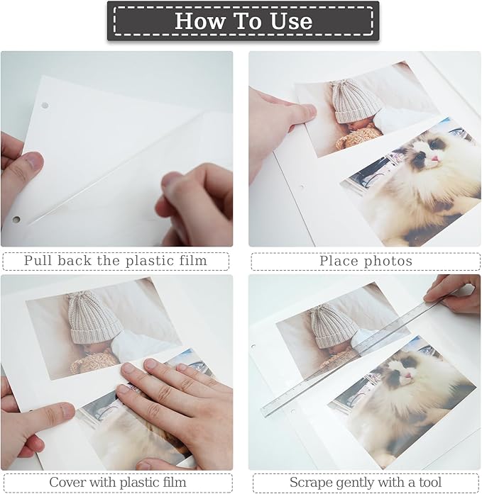 3 Ring Photo Album with Sticky Pages, Linen Scrapbook for Easy Customization - Perfect for 2x3, 4x6, 5x7, 8x10 Photos - 20 Sheets for Family Memories & Crafting