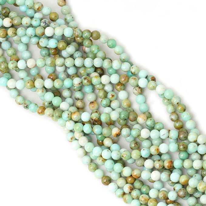cheavian 60pcs 6mm natural mongolian turquoise stone round loose beads for jewelry making 1 strand 15"