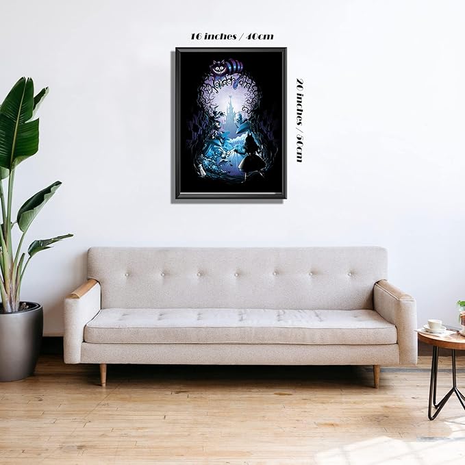 Youtheart Painting with Diamonds Alice Wonderland Diamond Art, 5D Full Drill Cross Stitch Embroidery Kits, DIY Wall Décor