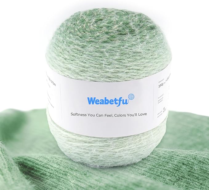 Weabetfu Gradient Cake Yarn for Crocheting & Knitting-Ombre Yarn Cake of 200g/7.05oz.-80% Acrylic,20% Nylon|Light Weight&Soft Crochet Yarns for Scarves,Blankets & Garments-08