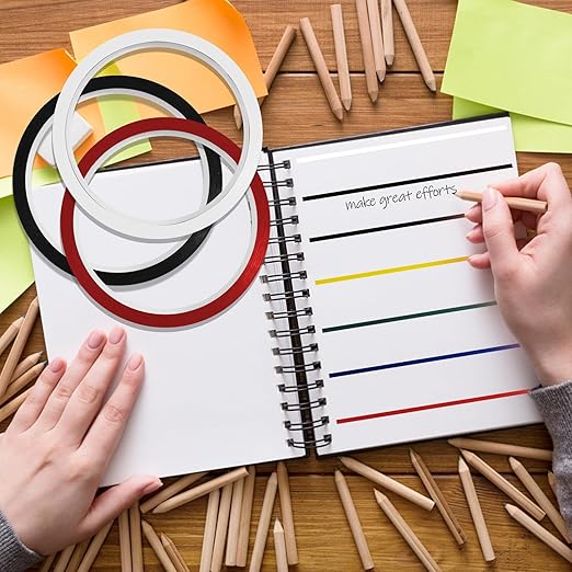 6 Rolls 1/8 Whiteboard Tape - Thin Dry Erase for Art, Charts & Whiteboards - Pinstripe Paper Tape, 108 Feet per Roll (6 Colors)