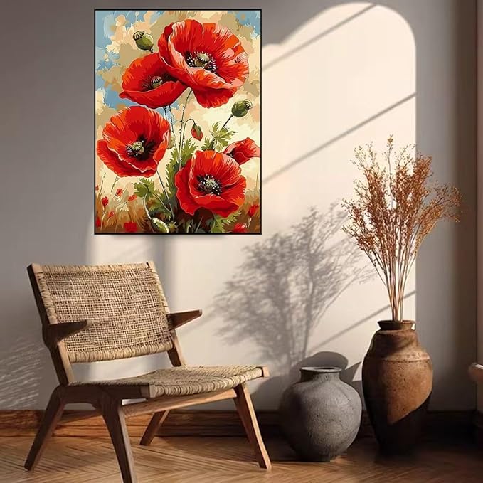 5D Diamond Painting Kits for Adults-Flower Diamond Art Kits for Adults Beginner, DIY Full Drill Diamond Dot Gem Painting for Home Wall Decor 12 x 16 inch