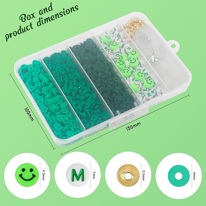 Clay Beads Bracelet Making Kit for Beginner, 2100 Pcs Preppy Polymer Heishi Beads with Charms Kit for Jewelry Making Necklace Earring DIY Crafts