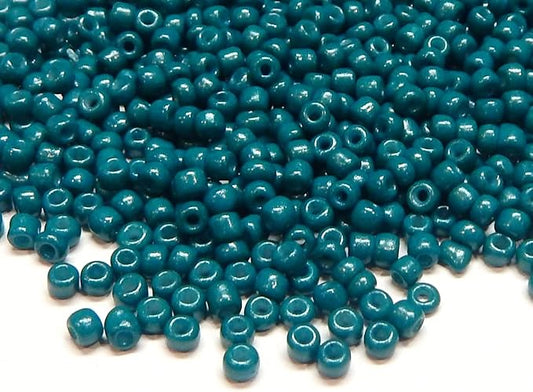 Perlin Glass Seed Beads 4mm 6/0 Round 1100pcs Mini Small Pony Spacer Beads Kit for Jewelry Making Earrings Bracelets Pendants Waist DIY Handmade (Indian Sapphire Opaque)