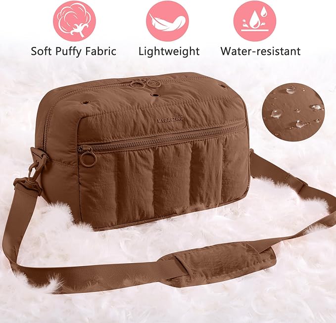 MYBAGZIGN Crochet Bag Organizer for Yarn & Hooks, Large Capacity Yarn Storage Bag with Yarn Holder Holes, Portable Crochet & Knitting Bag for Crocheting on The Go, Craft Travel Bag Gifts for Women