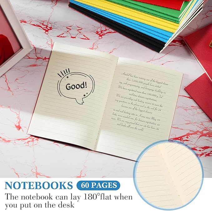 mimorou 100 pcs journals notebooks bulk - kraft softcover a5 small notebooks 5.5 inch x 8.3 inch notepads with 60 page 30 sheet for writing sketch travel office supplies(multicolor,lined)