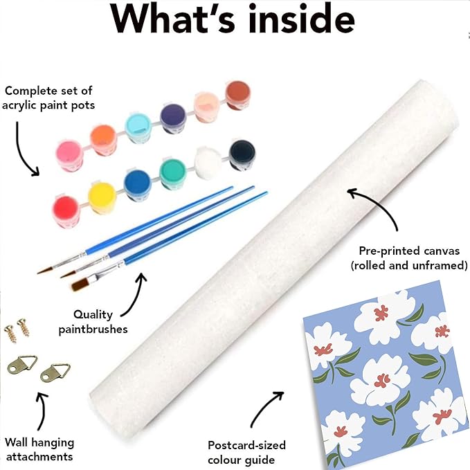 cupmod Flower Paint by Numbers for Adults Kids Beginners,Easy Acrylic Paint by Number Kits on Canvas Without Frame,Oil Painting Kits Present for Home Wall Decor 9.8x13.7inch