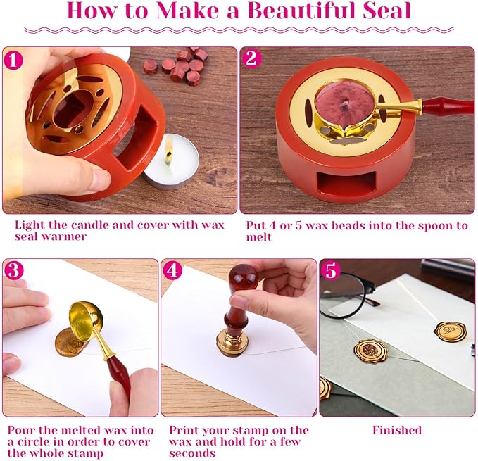 Sealing Wax, Paxcoo 312pcs Sealing Wax Kit with Warmer, Spoon for Stamp Letter Seal
