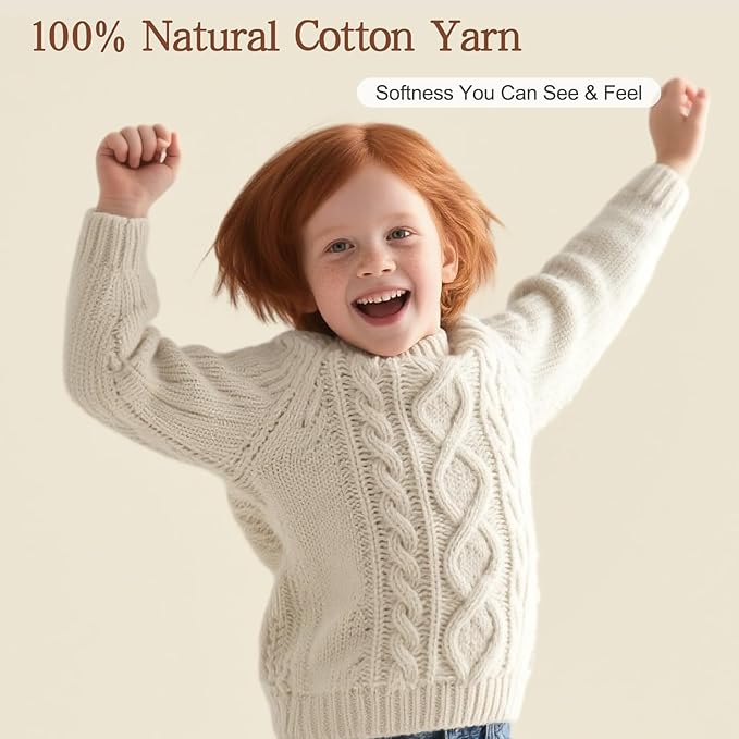 Katech Pure Cotton Yarn for Crocheting & Knitting–Soft Sport Weight CYC #2, 6 Skeins (50g Each, 300g Total), Ideal Crochet Yarn for Dishcloths, Baby Clothes, Socks, Scarves（Light Lake Blue）
