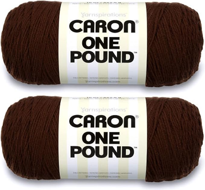 Caron One Pound Espresso Yarn - 2 Pack of 454g/16oz - Acrylic - 4 Medium (Worsted) - 812 Yards - Knitting/Crochet