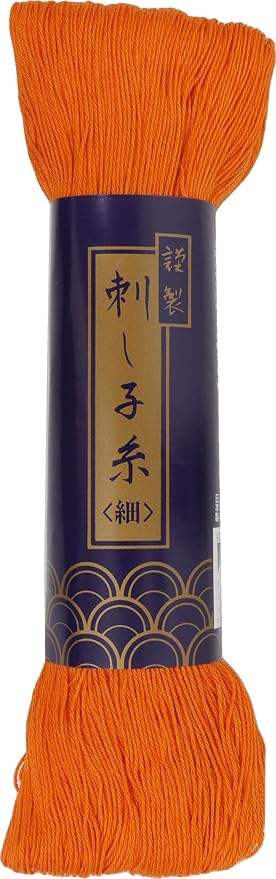 Dharma Sashiko Thread, Fine Line, 566.9 ft (170 m) col.21 Persimmon, Set of 5 Skeins