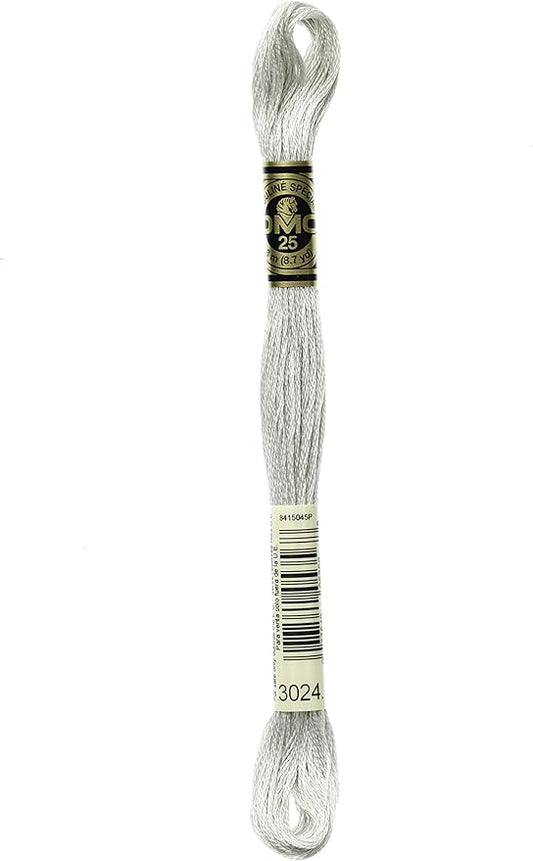 DMC 117-3024 Six Strand Embroidery Cotton Floss, Very Light Brown Grey, 8.7-Yard