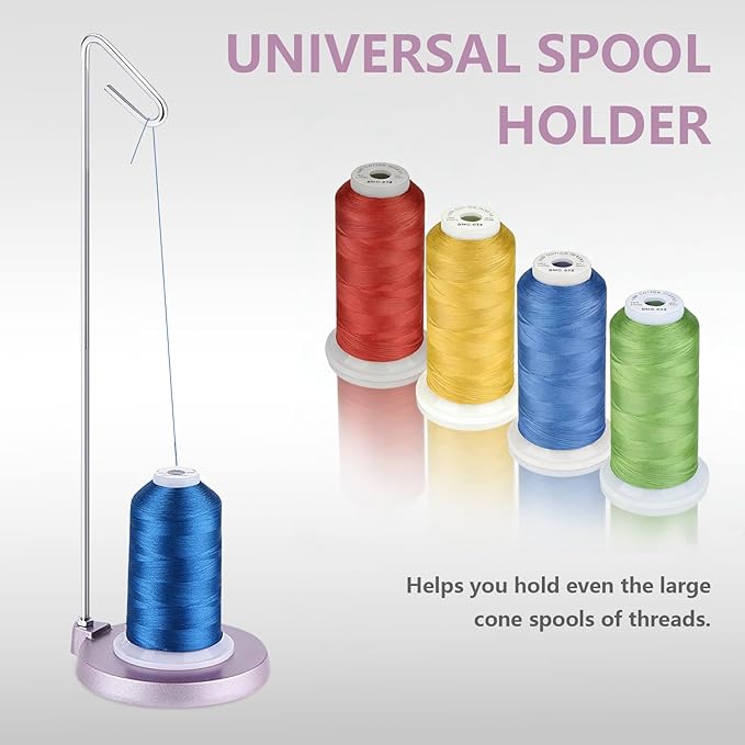 Simthread Spool Holder for Embrodiery, Sewing and Quilting Thread, All Metal Thread Stand, Pink