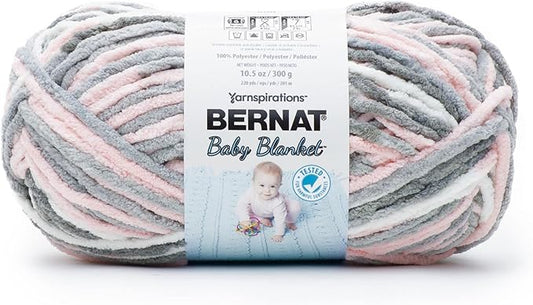 Bernat Baby Blanket 300g Baby Grays Yarn - 1 Pack of 300g/10.5oz - Polyester - 7 Super Bulky - Knitting/Crochet