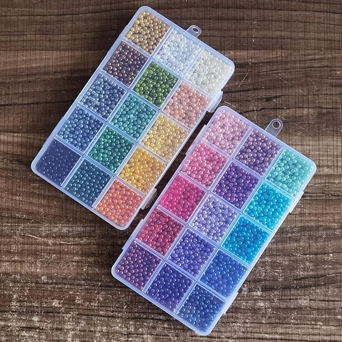 INSPIRELLE 5400 Pieces 4mm Pearl Beads 30 Colors Plastic Spacers Beads for Jewelry Making and Crafting