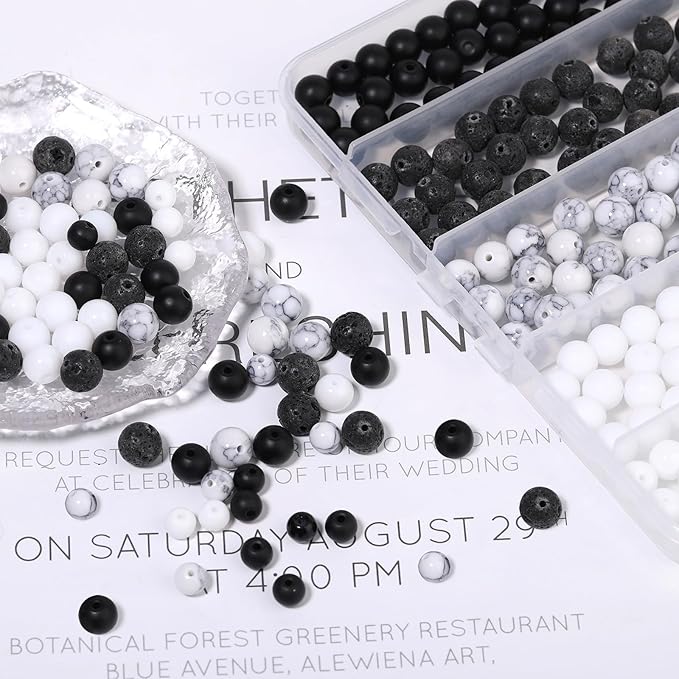 Songxi Stone Beads Bracelet Making Kit 300PCS, 6mm Loose Crystal Gemstone Beads for Bracelet Necklace Earring, DIY Crafts Beads for Jewelry Making for Couples Lovers Adults