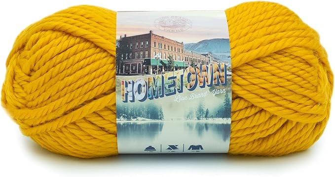 Lion Brand Yarn 135-159 Hometown Yarn, Madison Mustard (1 skein)