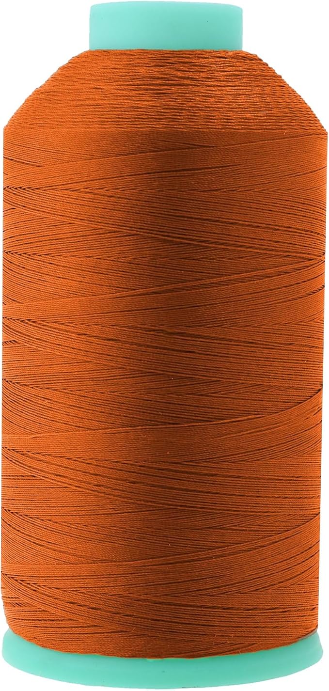 Mandala Crafts Size 46 210D T45 Bonded Nylon Thread - Burnt Orange 2843 YDs Tex 45 Heavy Duty Sewing Threads for Leather, Jeans, Weaving, Outdoor Marine Upholstery