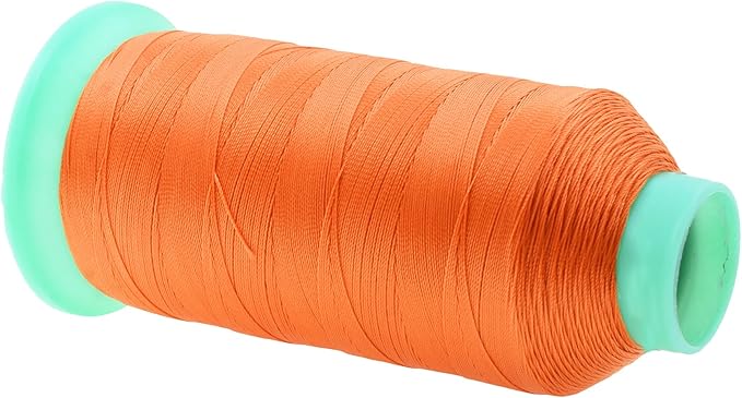 Mandala Crafts Size 92 280D T90 Bonded Nylon Thread - Orange 1100 YDs Tex 90 Heavy Duty Sewing Threads for Leather, Jeans, Weaving, Outdoor Marine Upholstery