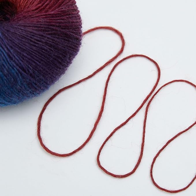 NICEEC 3 Skeins Rainbow Soft Yarn 100% Wool Gradient Multi Color Yarn for Crocheting Knit Total Length 180m×3(196yds×3,50g×3)-17#