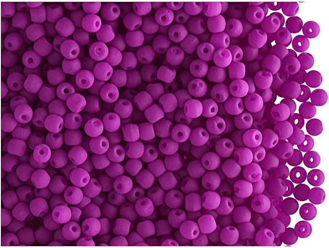 SCARA 0.35 Ounce (10g) Czech Glass Round Beads 0.08 inches (2mm), NEON (UV Active) Glass Beads for Jewelry and Bracelets Making, Beads for Bracelets, Bead kit MEGA Mix