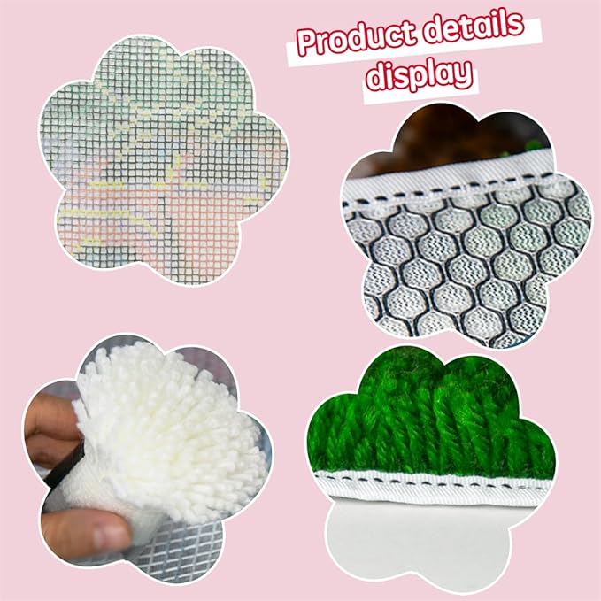 DL-YTG Latch Hook Kits Rug Christmas Car Crochet Yarn Cushion Colour Pre-Printed Canvas Cover Rug Needlework DIY Hook and Latch Kit Home Decoration 25x16in/62X40CM