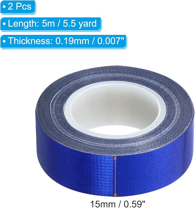 PATIKIL Glitter Sparkle Tape 15mm x 5m, 2 Pack Holographic Art Decorative Masking Tapes Self-Adhesive for DIY Scrapbook Art Craft Wrapping, Blue
