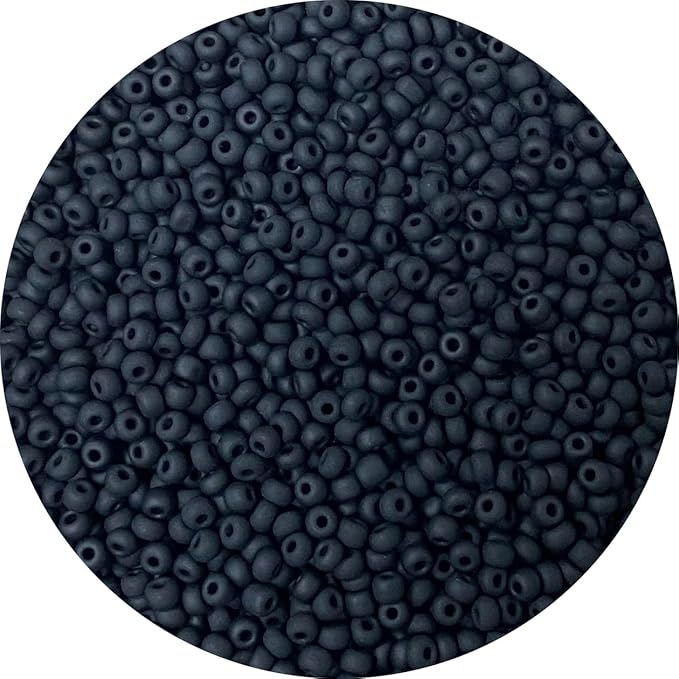Bala&Fillic Frosted Black Color 4mm Seed Beads About 1200pcs/100Grams in Bag, 6/0 Glass Craft Beads for Making Bracelet and Necklace (Frosted Black)
