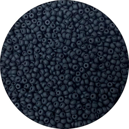 Bala&Fillic Frosted Black Color 4mm Seed Beads About 1200pcs/100Grams in Bag, 6/0 Glass Craft Beads for Making Bracelet and Necklace (Frosted Black)